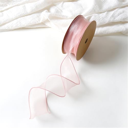 100 Yard Tüllband 4 cm – Transparentes Chiffonband, Satinband, Seidenband, Organzaband, Bandset, Dekoband, Geschenkverpackung Band, Geschenk Band für Hochzeit & DIY (Korallenrosa) von TKSJROL