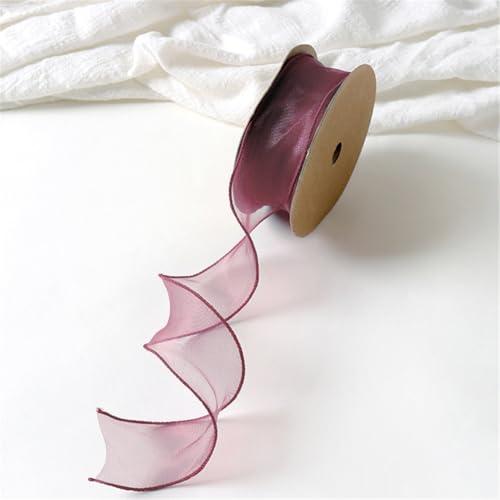 100 Yard Tüllband 4 cm – Transparentes Chiffonband, Satinband, Seidenband, Organzaband, Bandset, Dekoband, Geschenkverpackung Band, Geschenk Band für Hochzeit & DIY (Pflaume Lila) von TKSJROL