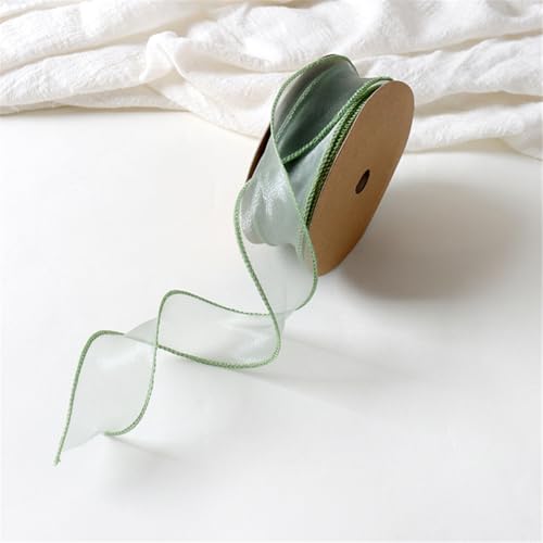 100 Yard Tüllband 4 cm – Transparentes Chiffonband, Satinband, Seidenband, Organzaband, Bandset, Dekoband, Geschenkverpackung Band, Geschenk Band für Hochzeit & DIY (Seegrün) von TKSJROL