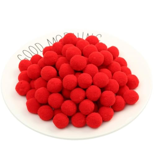 1000 Stück Bunt Pompons - 20 mm Pompons Bälle zum Basteln, Filzkugeln für Ostern, Weihnachten, Deko Pompoms, Pastell Bommel, Flauschigen Plüsch Bälle für Handwerk Herstellung (2_Rot) von TKSJROL