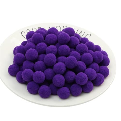 1000 Stück Bunt Pompons - 25 mm Pompons Bälle zum Basteln, Filzkugeln für Ostern, Weihnachten, Deko Pompoms, Pastell Bommel, Flauschigen Plüsch Bälle für Handwerk Herstellung (9_Dunkelviolett) von TKSJROL