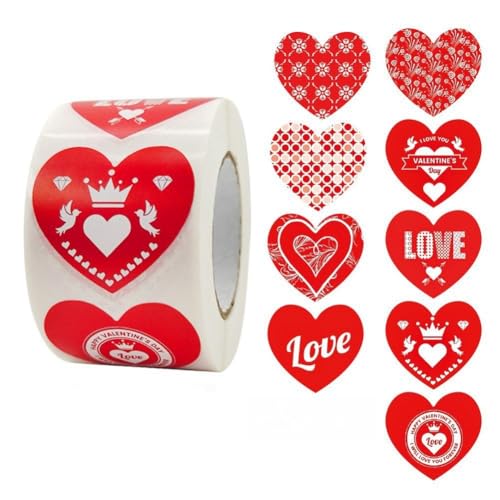 1000 Stück Geschenk Dekor Aufkleber für Valentinstag – Selbstklebende Etiketten für Geschenke, Siegel Etiketten, Party Sticker, Umschlagaufkleber und DIY Aufkleber zum Dekorieren (B, 25mm) von TKSJROL