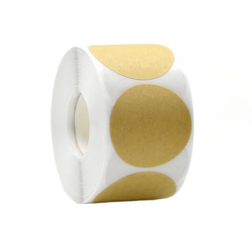 1000 Stück Kraft Etiketten für DIY – Runde Aufkleber, Selbstklebend für Geschenkverpackung, Namensaufkleber, Flaschenetiketten, Siegel Etiketten & beschreibbare Marmeladenglas Sticker, B[38mm] von TKSJROL