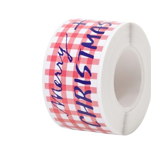 1080 Stück Selbstklebende Weihnachtsaufkleber – Deko Etiketten, Geschenksticker, Siegelaufkleber, Umschlagsiegel und Party Sticker für kreative Dekorationen und Weihnachtsfeiern (E, 76x25mm) von TKSJROL