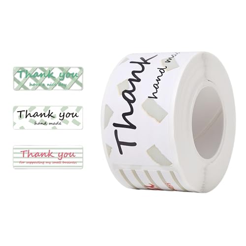 1200 Stück Selbstklebende Etiketten für kleine Unternehmen – Paket Label, Geschenkaufkleber, Umschlagaufkleber, Siegelaufkleber und Verschlussetiketten für Geschäftspackungen (A, 76x25mm) von TKSJROL