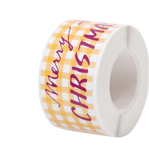 1200 Stück Selbstklebende Weihnachtsaufkleber – Deko Etiketten, Geschenksticker, Siegelaufkleber, Umschlagsiegel und Party Sticker für kreative Dekorationen und Weihnachtsfeiern (F, 76x25mm) von TKSJROL