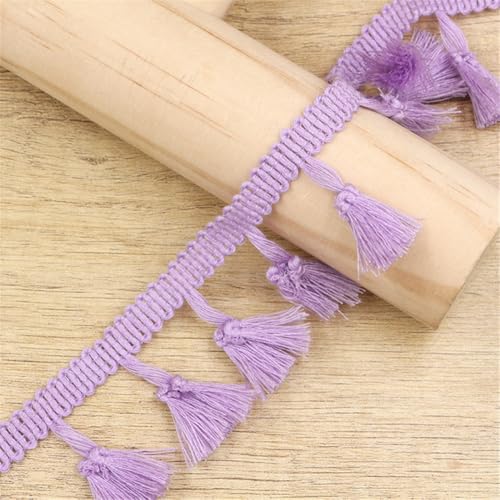 14 Yards Fransenborte - 43 mm Fransenband Dekoband Textilborte StoffbordüRe DIY Quastenborte Lace Ribbon Vintage Quastenband Fransen Trim Stoffband zum Nähen und Dekor (Hellviolett) von TKSJROL