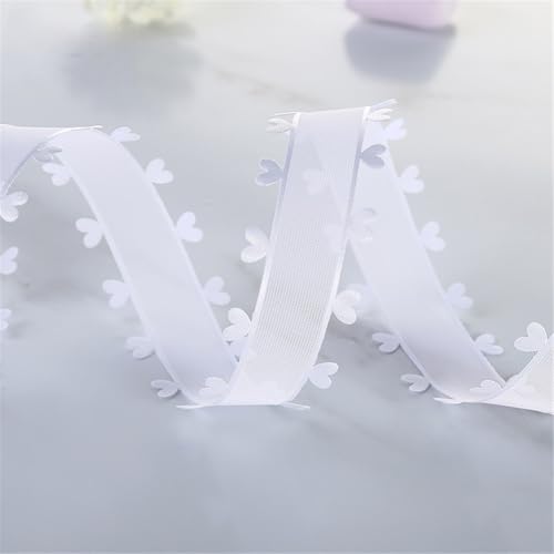 144 Meter Chiffonband – Organzaband Herzband Schleifenband für Geschenkverpackung, Dekoband, Stoffband, Seidenband, Tüllbänder für Hochzeit, DIY, Basteln, Dekoration, Handwerk (25 mm, Weiß) von TKSJROL