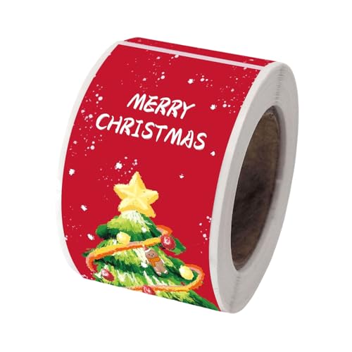 150 Stück Selbstklebende Weihnachtssticker – Deko Etiketten, Geschenkaufkleber, Siegelaufkleber, Umschlagsiegel, Party Sticker für festliche Anlässe (Weihnachtsbaum, 3x9CM) von TKSJROL
