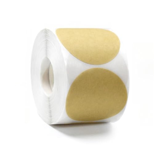 1500 Stück Kraft Etiketten für DIY – Runde Aufkleber, Selbstklebend für Geschenkverpackung, Namensaufkleber, Flaschenetiketten, Siegel Etiketten & beschreibbare Marmeladenglas Sticker, C[50mm] von TKSJROL