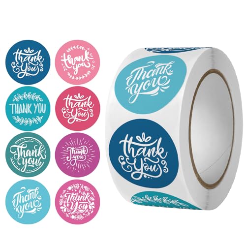 1500 Stück Vintage Vielen Dank Sticker – Selbstklebende Klebeetiketten, DIY Aufkleber, Siegel Etiketten, Paket Label für kleine Unternehmen, Geschenk Dekor und kreative Verpackungs (AH, 25mm) von TKSJROL