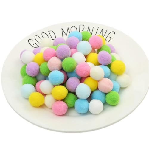 1600 Stück Bunt Pompons - 10 mm Pompons Bälle zum Basteln, Filzkugeln für Ostern, Weihnachten, Deko Pompoms, Pastell Bommel, Flauschigen Plüsch Bälle für Handwerk (55_Pastell-Bonbonfarben) von TKSJROL
