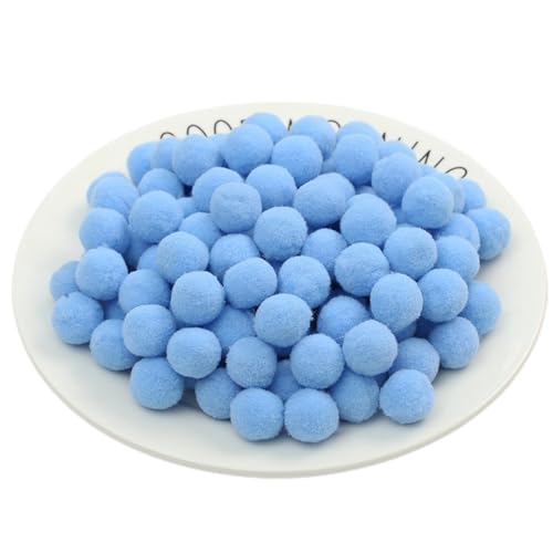 1600 Stück Bunt Pompons - 10 mm Pompons Bälle zum Basteln, Filzkugeln für Ostern, Weihnachten, Deko Pompoms, Pastell Bommel, Flauschigen Plüsch Bälle für Handwerk Herstellung (37_Weiches Blau) von TKSJROL