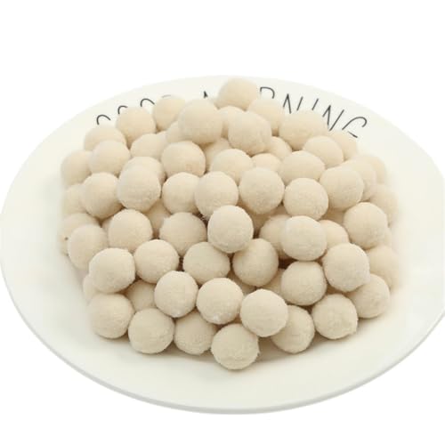 1600 Stück Bunt Pompons - 10 mm Pompons Bälle zum Basteln, Filzkugeln für Ostern, Weihnachten, Deko Pompoms, Pastell Bommel, Flauschigen Plüsch Bälle für Handwerk Herstellung (45_Creme) von TKSJROL