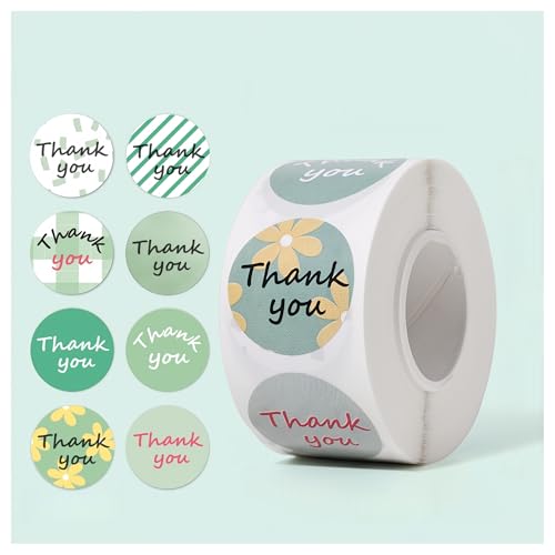 1750 Stück Selbstklebende Vielen Dank Sticker – DIY Aufkleber, Klebeetiketten, Siegel Etiketten, Paket Label für kleine Unternehmen, Vintage Geschenkverpackung und Geschäft Dekor (A, 38mm) von TKSJROL