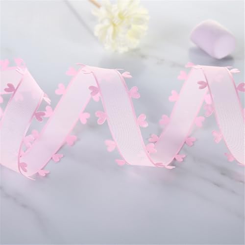 180 Meter Chiffonband – Organzaband Herzband Schleifenband für Geschenkverpackung, Dekoband, Stoffband, Seidenband, Tüllbänder für Hochzeit, DIY, Basteln, Dekoration, Handwerk (25 mm, Rosa) von TKSJROL