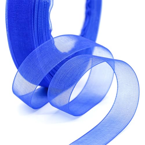 180 Meter Organza Chiffon Band 15mm – Durchscheinende Tüllband GeschenkbäNder Dekoband für Hochzeit, Einladungskarten, Blumenschmuck, Brautstrauß, Tischdeko, DIY Dekoration (Königsblau) von TKSJROL