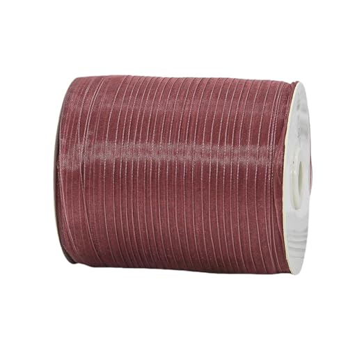 1800 Meter Chiffon Geschenkband 1cm – Transparentes Organza Schleifenband Tüll Seidenband für Geschenkverpackung, Geburtstage, Weihnachten, DIY Dekoration, Torten, Handwerk (Hellgrau-Violett) von TKSJROL