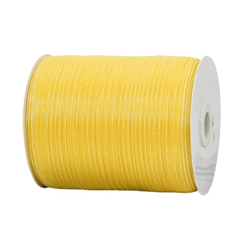 1800 Meter Chiffonband 1cm Breit – Transparentes Organza Geschenkband Schmales Schleifenband aus Nylon für Hüte, Haarschmuck, Backzubehör, Torten, DIY, Geschenkverpackung, Dekoration (Gold) von TKSJROL