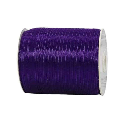1800 Meter Chiffonband 1cm Breit – Transparentes Organza Geschenkband Schmales Schleifenband aus Nylon für Hüte, Haarschmuck, Backzubehör, Torten, DIY, Geschenkverpackung, Dekoration (Lila) von TKSJROL