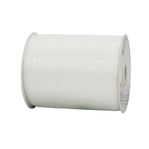 1800 Meter Chiffonband 1cm Breit – Transparentes Organza Geschenkband Schmales Schleifenband aus Nylon für Hüte, Haarschmuck, Backzubehör, Torten, DIY, Geschenkverpackung, Dekoration (Weiß) von TKSJROL