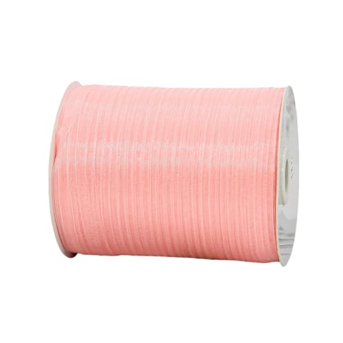 1800 Meter Organza Chiffon Band 1cm – Durchscheinende Tüllband GeschenkbäNder Dekoband für Hochzeit, Einladungskarten, Blumenschmuck, Brautstrauß, Tischdeko, DIY Dekoration (Pastellrosa) von TKSJROL