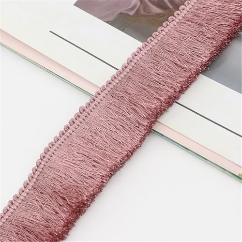 2 Meter Fransenborte - 28 mm Fransenband DIY Quastenborte Lace Ribbon StoffbordüRe Textilborte Dekoband Vintage Quasten Trim Quastenband Stoffband zum Nähen und Dekorieren (Ziegelrot) von TKSJROL