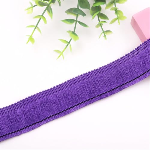 2 Meter Fransenborte - 3 cm Fransenband DIY Spitzenborte Quastenborte Lace Ribbon Textilborte StoffbordüRe Dekoborte Vintage Quastenband Stoffband Quasten Trim zum Nähen (Dunkelviolett) von TKSJROL