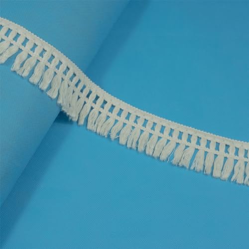 2 Meter Fransenborte - 5 cm Fransenband DIY Spitzenborte Quastenborte Dekoband StoffbordüRe Lace Ribbon Textilborte Vintage Stoffband Quasten Trim Quastenband zum Nähen und Dekorieren (Weiß) von TKSJROL