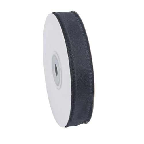 2 Yards Deko Chiffonband 16 mm Durchscheinende Schleifenband Schmales Geschenkband Hochzeit Schneegarn Tüllband Dekoband Stoff Band Seidenband für Blumensträuße Deko Hochzeitseinladungen (Schwarz) von TKSJROL