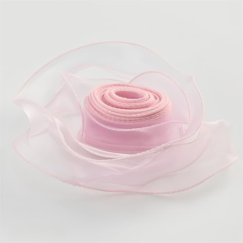 20 Yard Chiffonband 4cm – Hochzeit Antennenband, Satinband, Seidenband, Organzaband, Tüllband, Geschenk Band, Schleifenband, Ribbon für Brautauto, Tischdeko & Hochzeitsgeschenke (Antikrosa) von TKSJROL