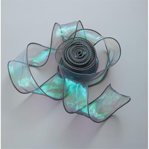 20 Yard Chiffonband 4cm – Schimmerndes Satinband, Geschenk Band, Organzaband, Schleifenband, Tüllband, Seidenband für kreative Geschenkverpackung, DIY Basteln, Hochzeit & Partydeko (Traumgrün) von TKSJROL
