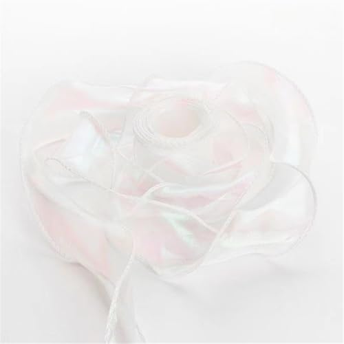 20 Yard Chiffonband 6cm – Schimmerndes Satinband, Seidenband, Geschenkverpackung Band, Organzaband, Schleifenband, Tüllband für Hochzeit Antennenband, DIY Basteln & Festdekoration (Weiß) von TKSJROL