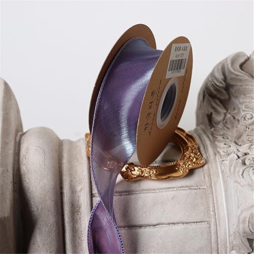 20 Yard Geschenkverpackung Band 4 cm – Chiffonband, Satinband, Organzaband, Tüllband, Seidenband, Dekoband für Weihnachten, Hochzeit, Geburtstag, Party & Geschenkideen (Amethyst Lila) von TKSJROL