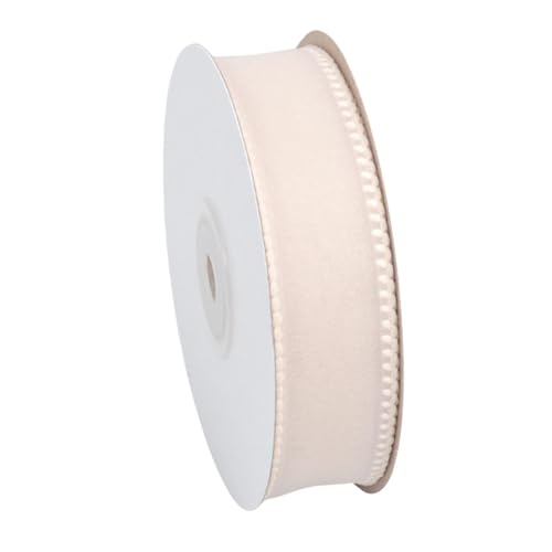 20 Yards Deko Chiffonband 25 mm Durchscheinende Schleifenband Schmales Geschenkband Hochzeit Dekoband Schneegarn Tüllband Seidenband Stoff Band für Blumensträuße Deko Seinladungen (Champagner) von TKSJROL