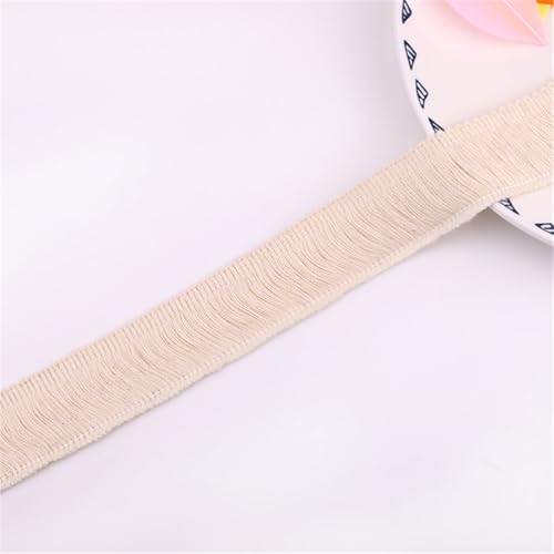 20 Yards Fransenborte - 35 mm Fransenband Lace Ribbon StoffbordüRe Dekoborte DIY Spitzenborte Quastenborte Textilborte Vintage Quastenband Quasten Trim Stoffband zum Nähen (Creme) von TKSJROL