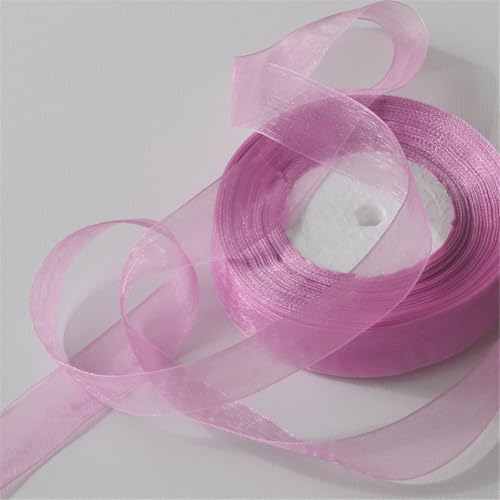 200 Yard Organza Band –Deco Chiffonband für Geschenkverpackung, Schleifen, Stoffband, Satinband, Seidenband, Geschenkbänder, Tüllband & Stoffborte für DIY Bastelprojekte (38 mm, Lila) von TKSJROL