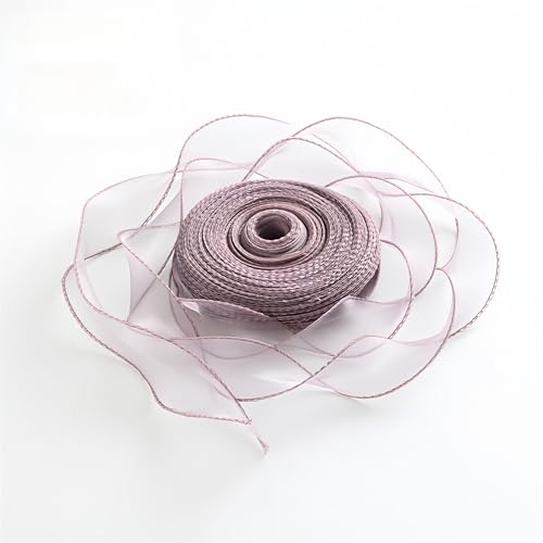 200 Yard Satinband 4 cm – Elegante Chiffonband, Tüllband, Organza Band, Seidenband, Dekoband, Schleifenband, Geschenkband, Bandset für Hochzeit & Geschenkverpackung (Auberginenviolett) von TKSJROL