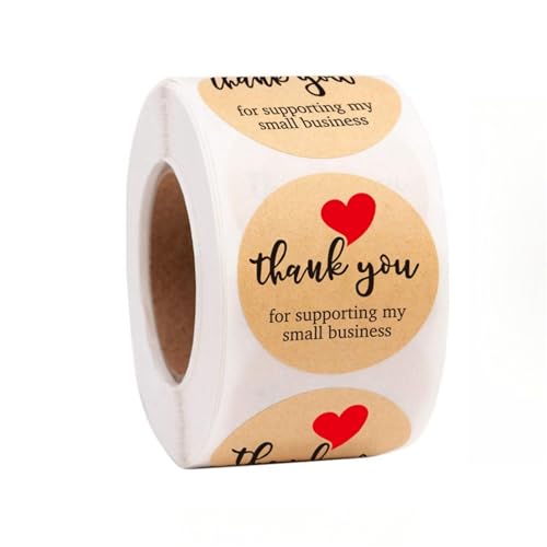 2000 Stück Selbstklebende Aufkleber für kleine Unternehmen – Deko Etiketten, Paket Label, Geschenkaufkleber, Verschlussetiketten und Siegelaufkleber für kreative Geschäftspackungen (A, 25mm) von TKSJROL