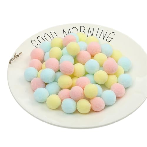 250 Stück Bunt Pompons - 30 mm Pompons Bälle zum Basteln, Filzkugeln für Ostern, Weihnachten, Deko Pompoms, Pastell Bommel, Flauschigen Plüsch Bälle für Handwerk (54_Pastell Tricolor Mix) von TKSJROL
