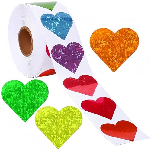 2500 Stück Herz Aufkleber Set für Geschenke – Selbstklebende Etiketten, Deko Sticker, Siegelaufkleber, Paket Label und Party Sticker für kreative Geschenkverpackungen und Dekorationen (B-25mm) von TKSJROL