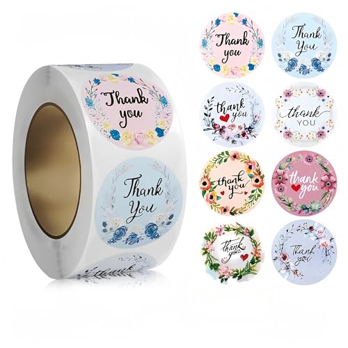2500 Stück Kreative Etiketten für Geschäftspackungen – Selbstklebende Aufkleber, Geschenketiketten, Paket Label, Umschlagaufkleber, Verschlussetiketten für kleine Unternehmen (A, 25mm) von TKSJROL