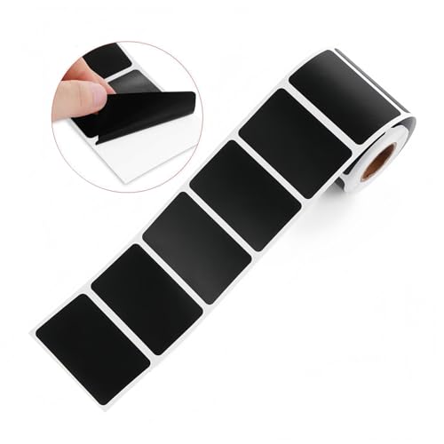 2700 Stück Schwarz Selbstklebende Blanko Sticker – DIY Aufkleber, Siegelaufkleber für Geschenkverpackung, Etiketten zum Beschriften von Marmeladenglas, Flasche & Ablösbare Label, A[35x55mm] von TKSJROL
