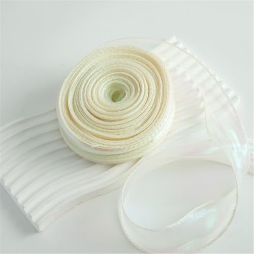 280 Yard Elegantes Chiffonband 4cm – Satinband, Seidenband, Organzaband, Tüllband, Bandset, Schleifenband, Geschenk Band, Hochzeit Antennenband, Ribbon für Partydeko & Hochzeiten (Traumcreme) von TKSJROL