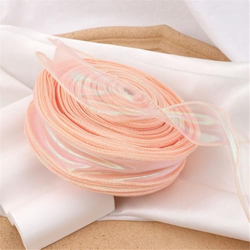 280 Yard Schimmerndes Tüllband 4cm – Chiffonband, Seidenband, Satinband, Organzaband, Bandset, Geschenkverpackung Band, Ribbon für DIY, Scrapbooking, Dekoration & Geschenkideen (Nuderosafarben) von TKSJROL