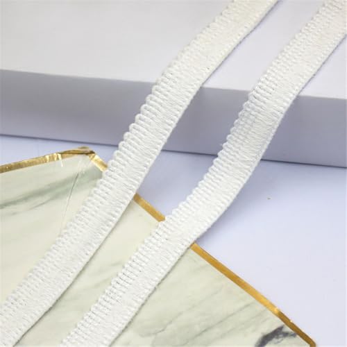3 Meter Fransenborte - 15 mm Fransenband Lace Ribbon StoffbordüRe DIY Quastenborte Dekoband Textilborte Vintage Stoffband Quastenband Fransen Trim zum Nähen und Dekor (15 mm Weiß) von TKSJROL