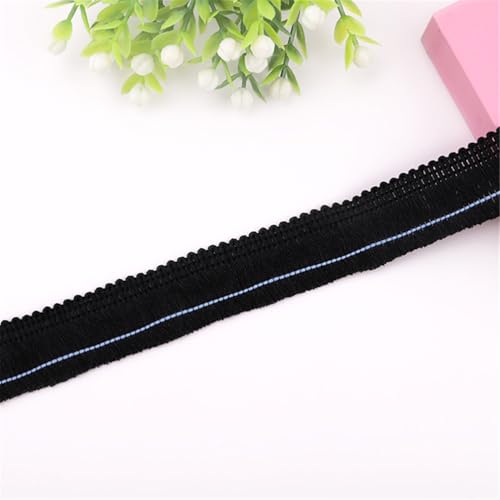 3 Meter Fransenborte - 2 cm Fransenband StoffbordüRe Dekoborte Lace Ribbon DIY Spitzenborte Quastenborte Textilborte Vintage Stoffband Quastenband Quasten Trim zum Nähen (1_Schwarz) von TKSJROL