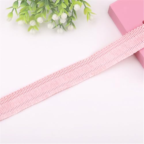 3 Meter Fransenborte - 2 cm Fransenband StoffbordüRe Dekoborte Lace Ribbon Textilborte DIY Spitzenborte Quastenborte Vintage Quastenband Quasten Trim Stoffband zum Nähen (4_Hellrosa) von TKSJROL