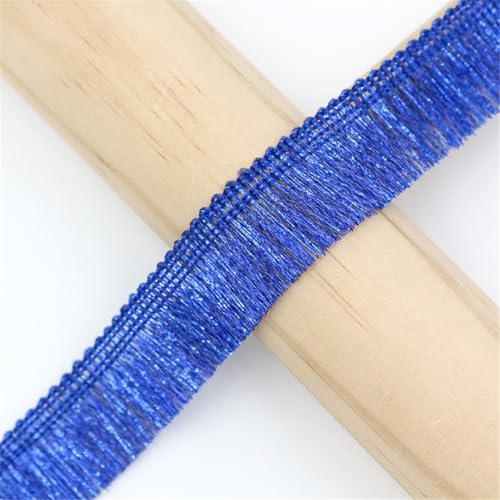 3 Meter Fransenborte - 25mm Fransenband Glitzer Zierspitze Quastenborte Dekoband Textilborte StoffbordüRe Lace Ribbon Vintage Stoffband Quasten Trim Quastenband zum Nähen (Königsblau) von TKSJROL