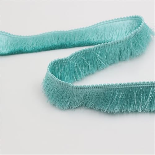 3 Meter Fransenborte - 28 mm Fransenband DIY Quastenborte Lace Ribbon Textilborte StoffbordüRe Dekoband Vintage Quastenband Quasten Trim Stoffband zum Nähen und Dekorieren (Blassblau) von TKSJROL